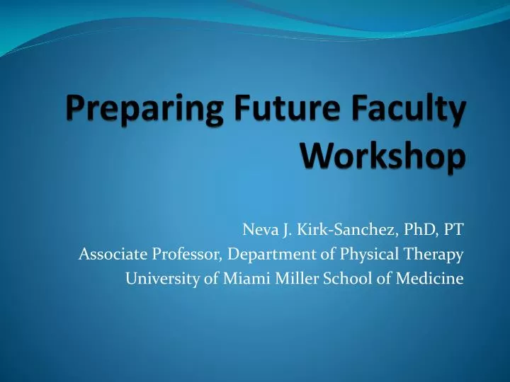 preparing future faculty workshop