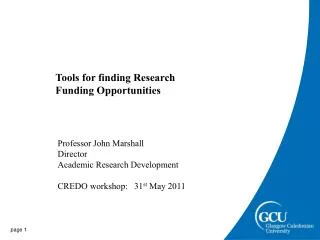 Tools for finding Research Funding Opportunities