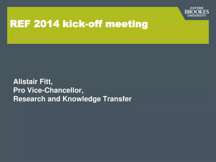 ref 2014 kick off meeting
