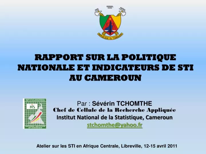 rapport sur la politique nationale et indicateurs de sti au cameroun