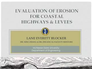 Evaluation of Erosion for Coastal Highways &amp; Levees