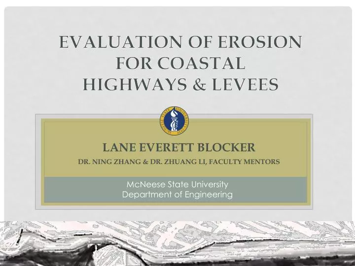 evaluation of erosion for coastal highways levees