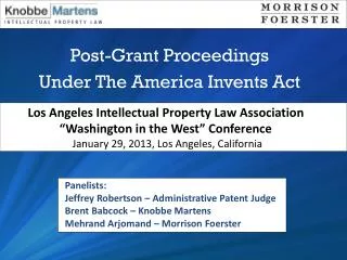 Post-Grant Proceedings Under The America Invents Act