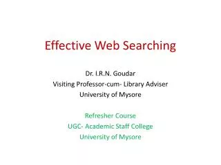 Effective Web Searching