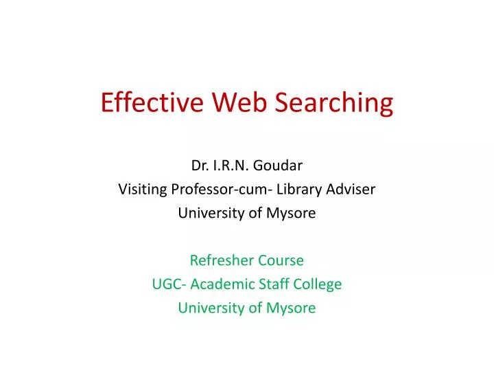 effective web searching