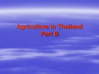 Agriculture in Thailand Part B