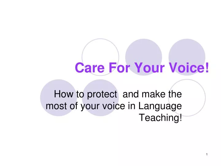 care for your voice