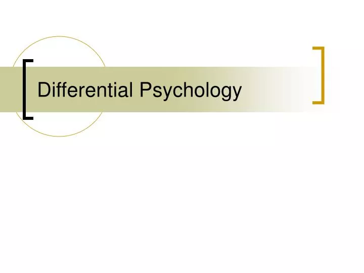 differential psychology