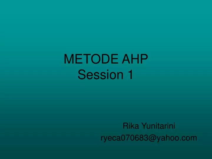 metode ahp session 1