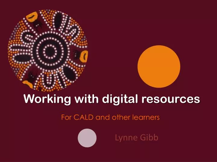 working with digital resources