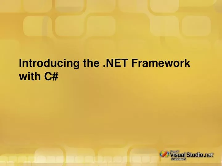 introducing the net framework with c