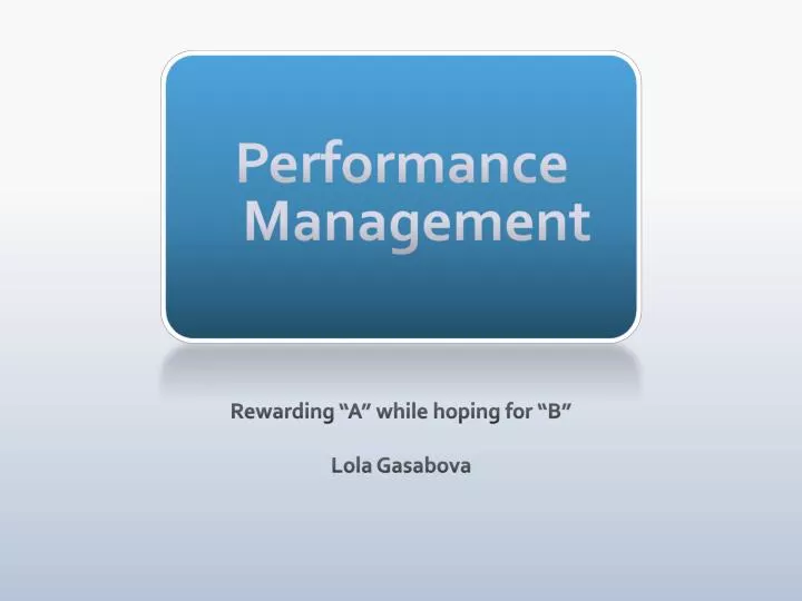 performance management