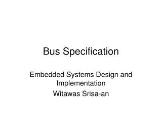 Bus Specification