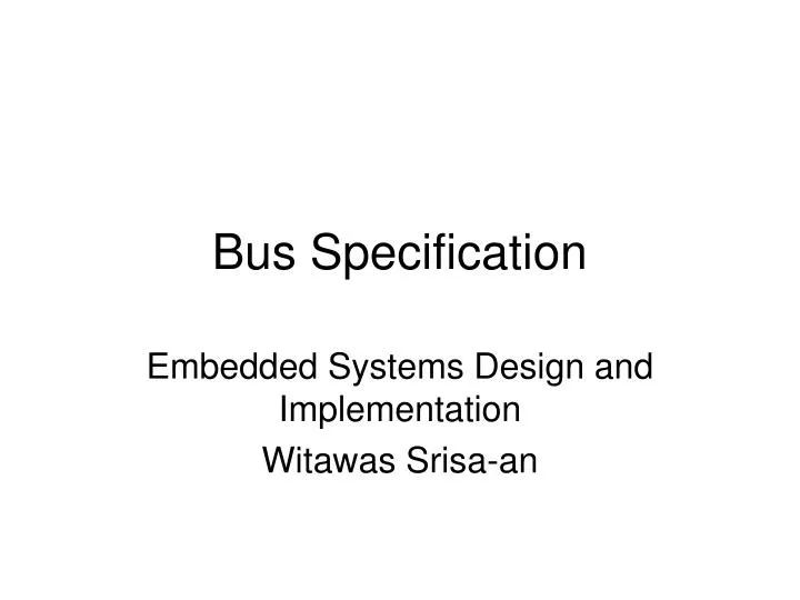 bus specification