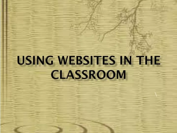 using websites in the classroom