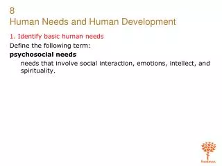 1. Identify basic human needs