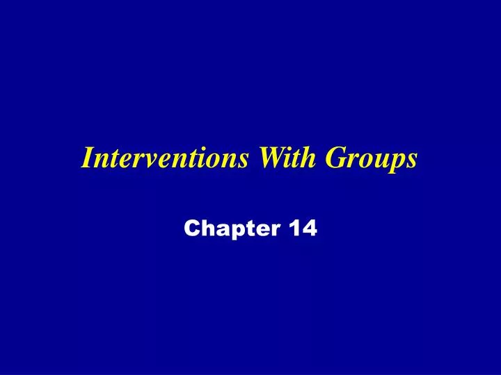 interventions with groups