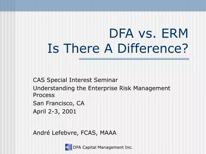 dfa vs erm is there a difference