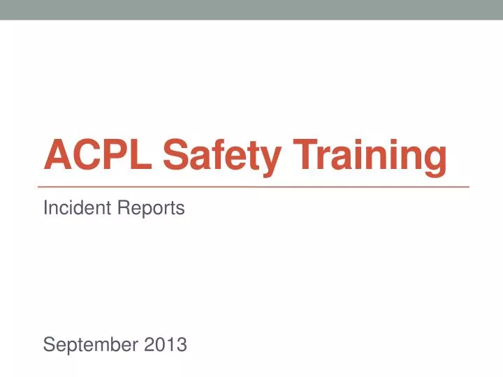 acpl safety training