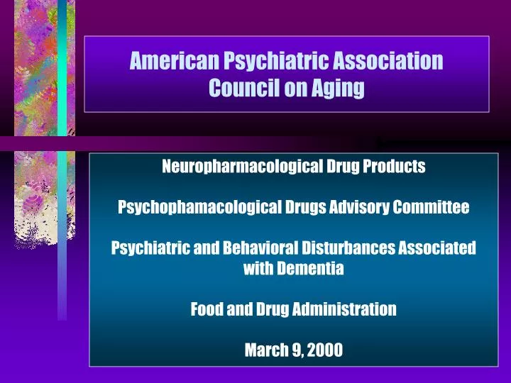 american psychiatric association council on aging