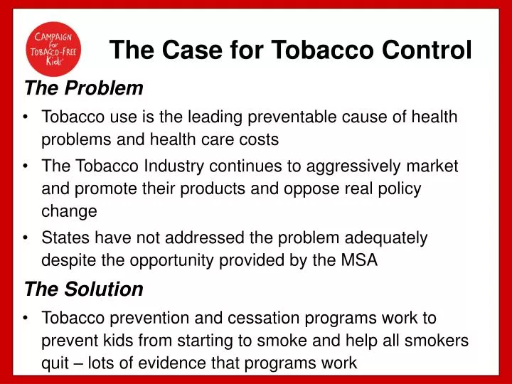 the case for tobacco control