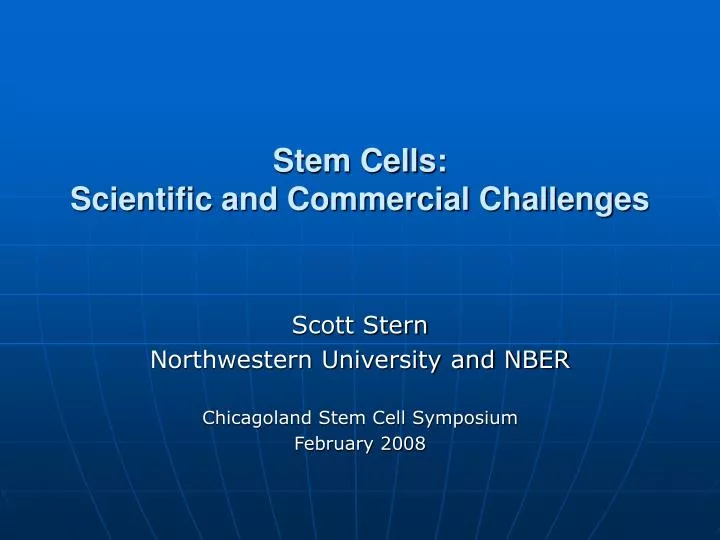 stem cells scientific and commercial challenges