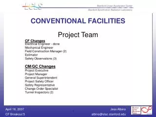 CONVENTIONAL FACILITIES