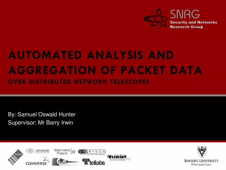automated analysis and aggregation of packet data over distributed network telescopes