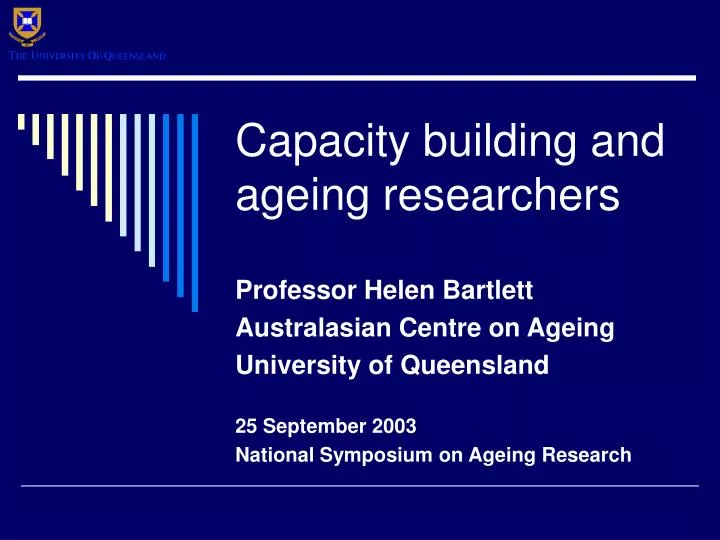 capacity building and ageing researchers