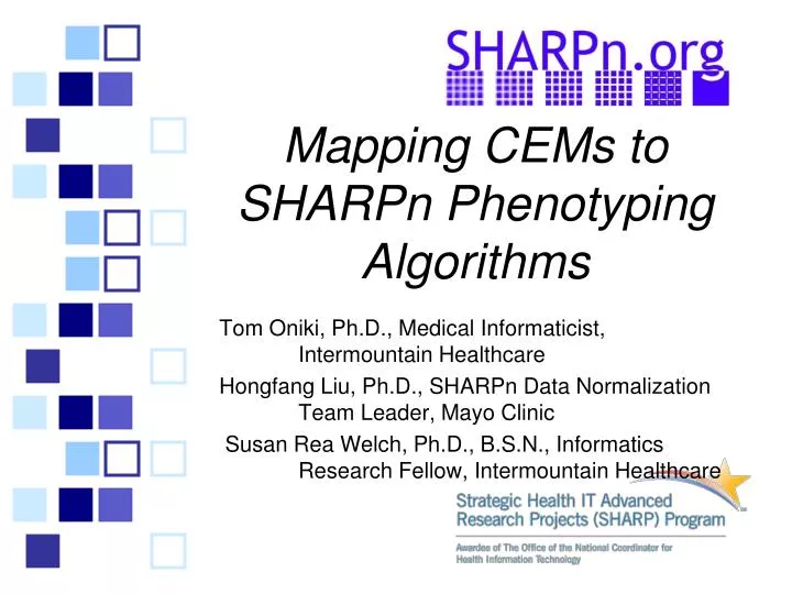 mapping cems to sharpn phenotyping algorithms