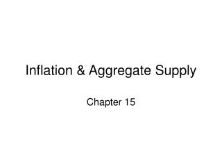 Inflation &amp; Aggregate Supply