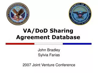 VA/DoD Sharing Agreement Database