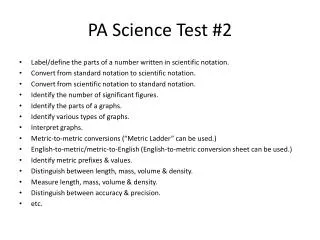 PA Science Test #2