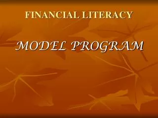 FINANCIAL LITERACY