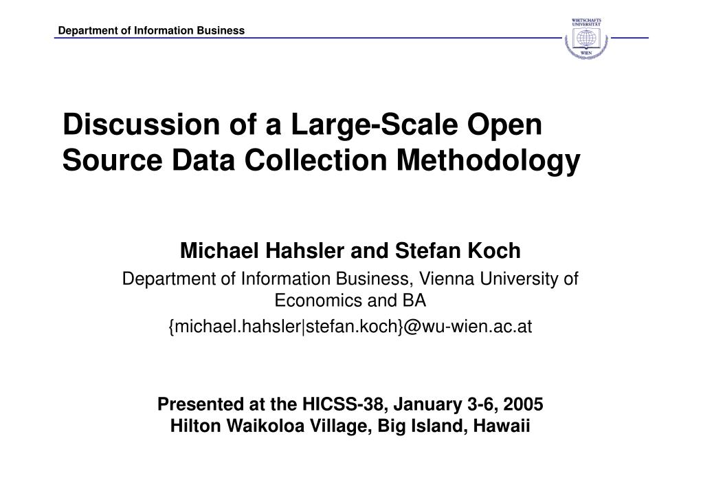 PPT - Discussion of a Large-Scale Open Source Data Collection ...
