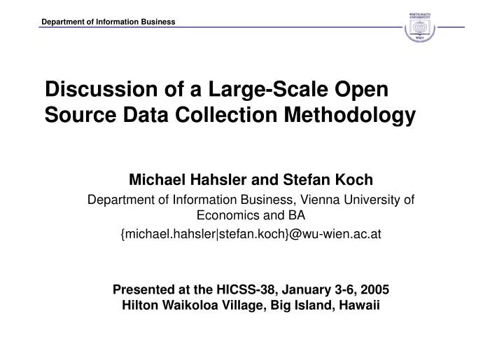 discussion of a large scale open source data collection methodology