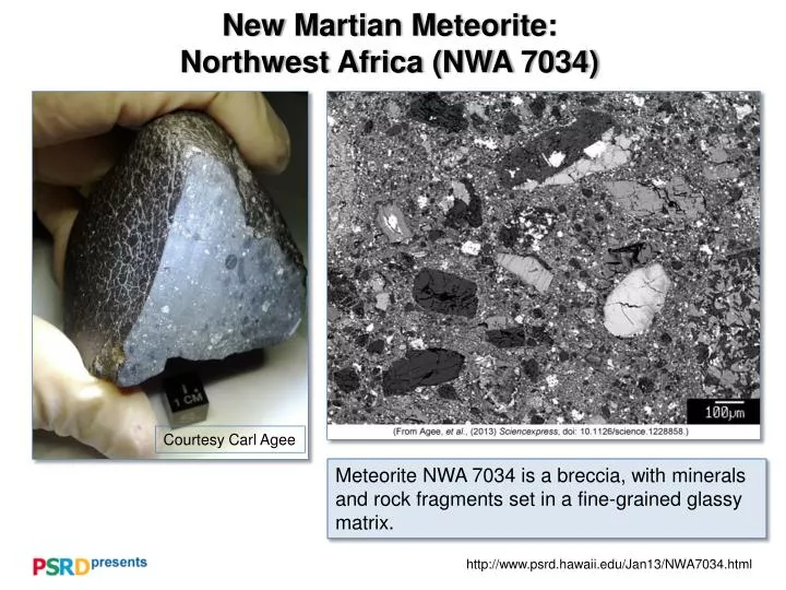 new martian meteorite northwest africa nwa 7034