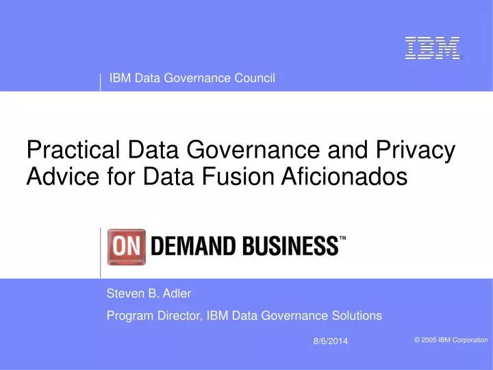 practical data governance and privacy advice for data fusion aficionados