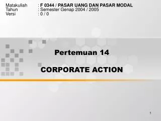 pertemuan 14 co rporate action