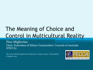 The Meaning of Choice and Control in Multicultural Reality