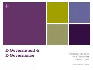 E-Government &amp; E-Governance