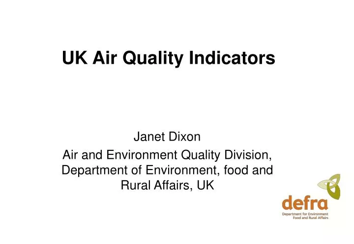 uk air quality indicators