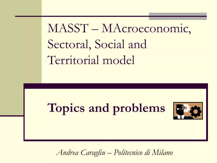 masst macroeconomic sectoral social and territorial model topics and problems