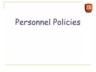Personnel Policies