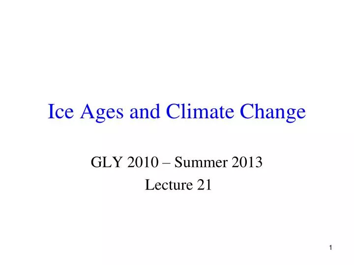 ice ages and climate change