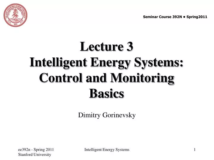 lecture 3 intelligent energy systems control and monitoring basics