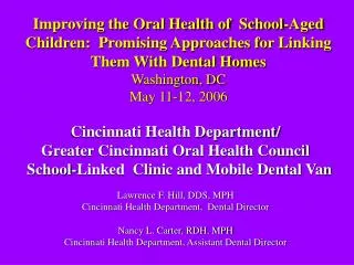 Cincinnati Health Department/ Greater Cincinnati Oral Health Council