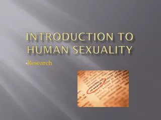 Introduction to Human Sexuality