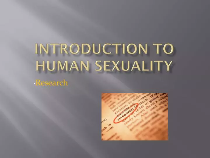 introduction to human sexuality