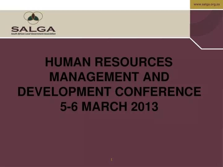 human resources management and development conference 5 6 march 2013